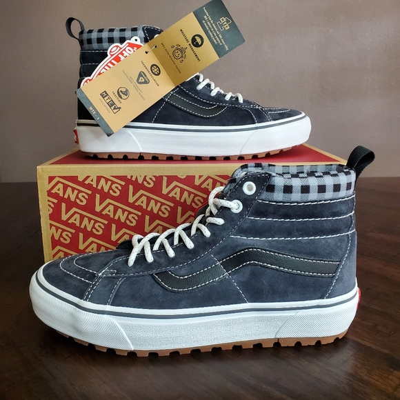 Vans Sk8-Hi MTE 1 Plaid Grey/White Women Size 8.5, Men Size 7 - Picture 1 of 13